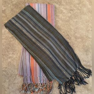 Two Multicolor Striped Scarves/wraps/sarong
